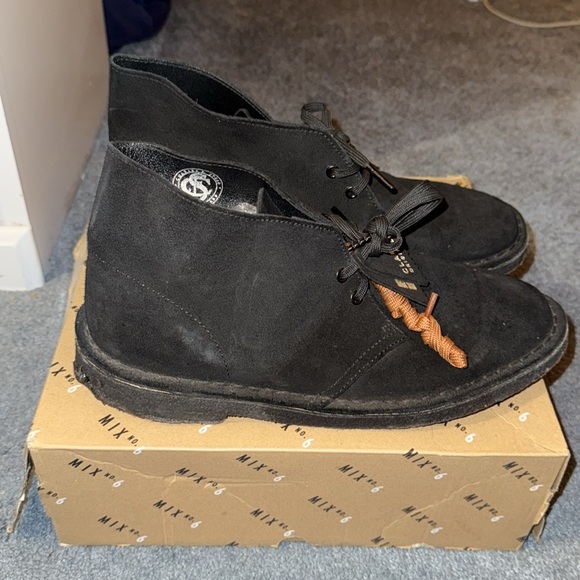 Clarks Black Chukka Boots with Suede Finish - Picture 4 of 5